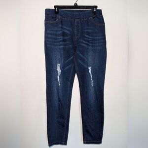 Jvini Fashion Pull-on Distressed High Rise Jeggings Stretchy Size 1XL